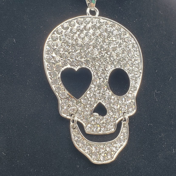 BIG Skull Crystals Large Hinged-mouth Unisex Streetwear HALLOWEEN - Picture 4 of 13